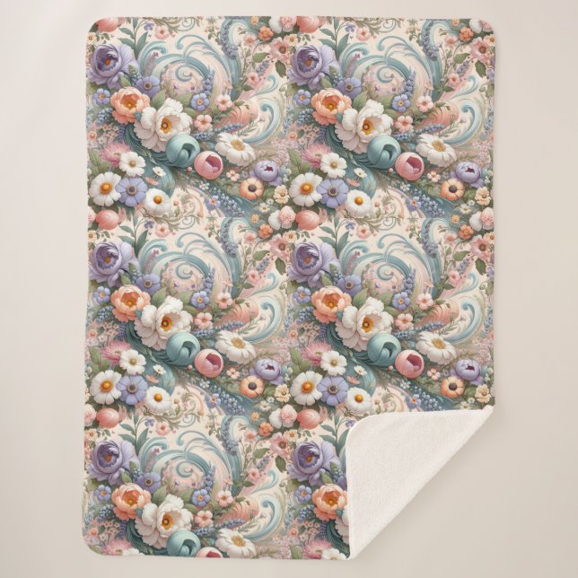 Whimsikale Wirbel in Pastel Sherpadecke (Vorderseite)