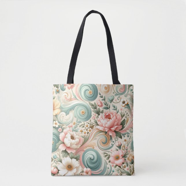 Whimsikale Wirbel in Pastel Tasche (Vorderseite)