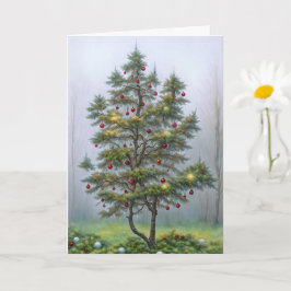Whimsikaler Baum im Wald Weihnachtsdekorationen Karte