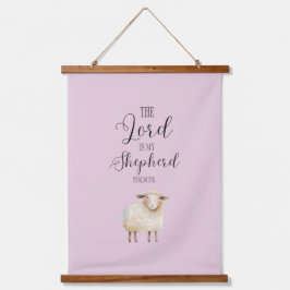 Whimsikaler Herr ist mein Hirte Psalm 23:1 Wandteppich Mit Holzrahmen