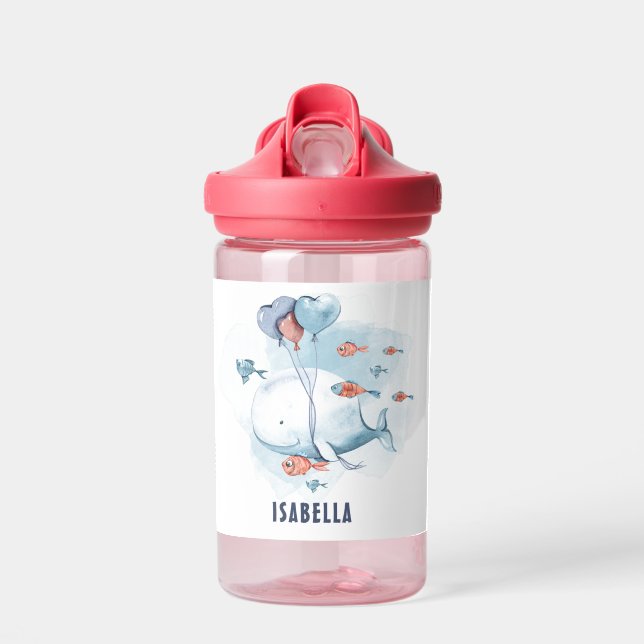 Whimsikaler Wal und Fische Kinder Trinkflasche (Vorne)