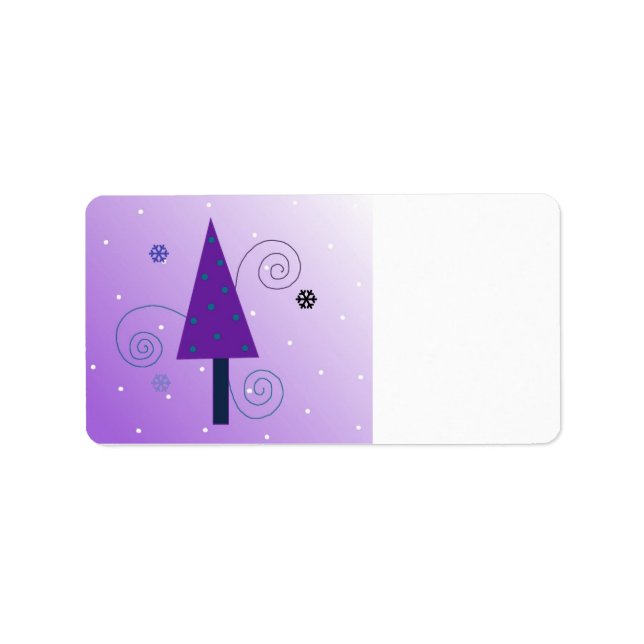 Whimsikaler Weihnachtsbaum Adressaufkleber (Vorne)