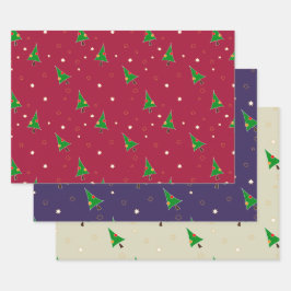 Whimsikaler Weihnachtsbaum Geschenkpapier Set