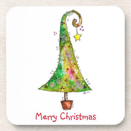 Whimsikaler Weihnachtsbaum Getränkeuntersetzer