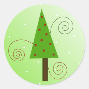 Whimsikaler Weihnachtsbaum Runder Aufkleber