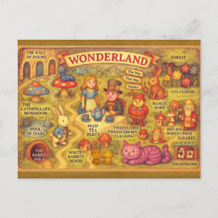 Whimsikalische Alice Abenteuer in Wonderland Karte
