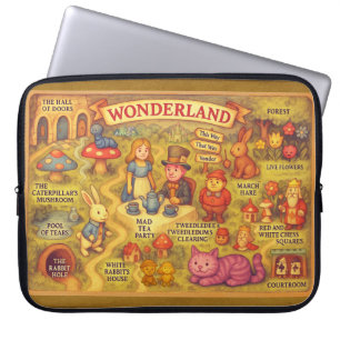 Whimsikalische Alice Abenteuer in Wonderland Karte Laptopschutzhülle