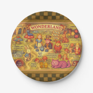 Whimsikalische Alice Abenteuer in Wonderland Karte Pappteller