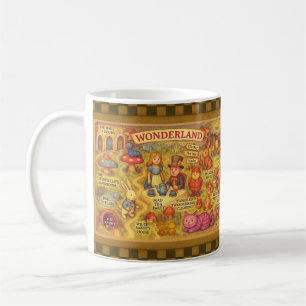 Whimsikalische Alice Abenteuer in Wunderland Karte Kaffeetasse