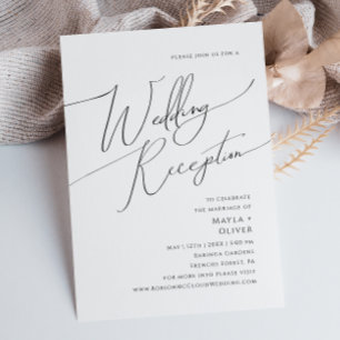 Whimsikalische minimalistische Schrift Hochzeitsem Einladung