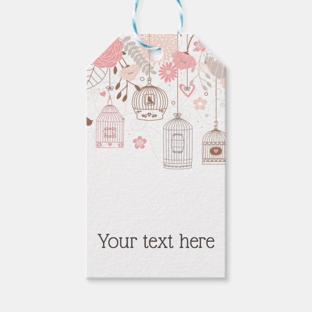 Whimsikäre Birdcages Personalisiert Geschenkanhänger (Vorderseite)