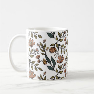 Whimsikäre Blume & Blätter Bouquet Kaffeetasse