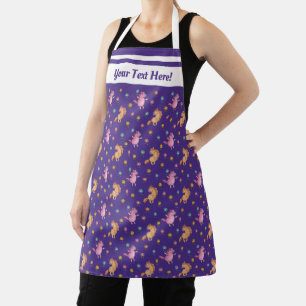 Whimsikäre Unicorns und Hübsche Blume Muster Schürze