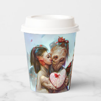 Whimsikische Alien Romance Pappbecher