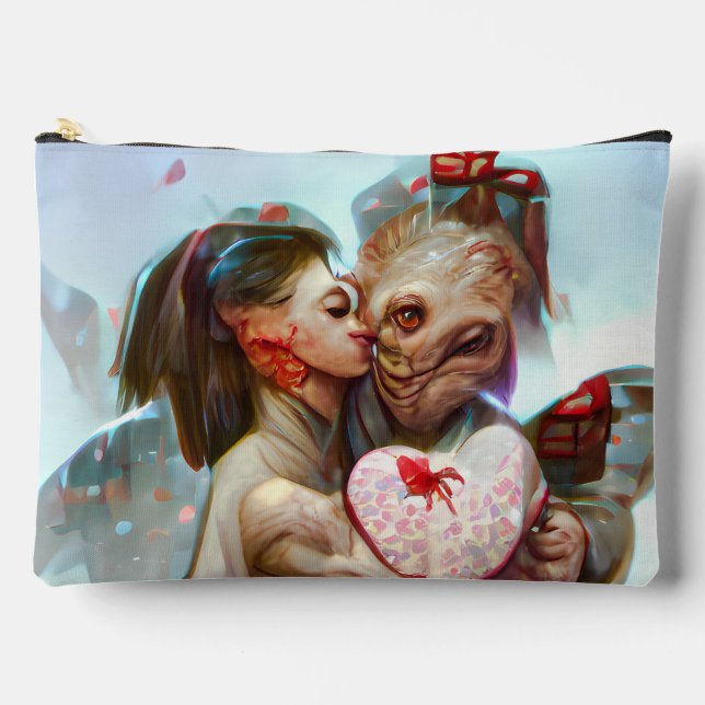 Whimsikische Alien Romance Zubehörtasche (Vorderseite)