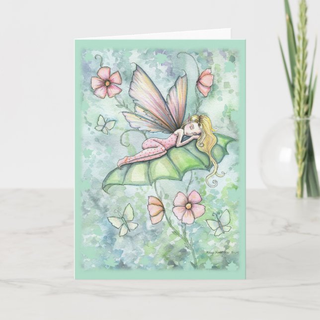 Whimsikische Blume Fairy Grußkarte Karte (Vorderseite)
