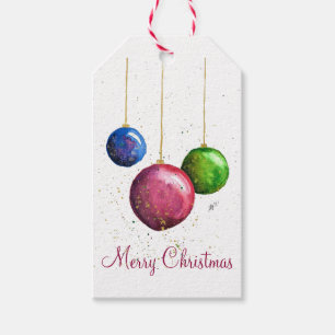 Whimsikische, farbenfrohe Weihnachtsbaumchen Geschenkanhänger