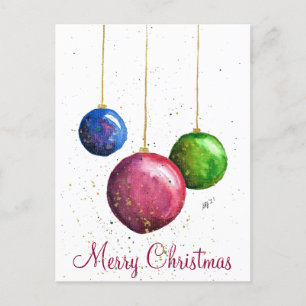 Whimsikische, farbenfrohe Weihnachtsbaumchen Postkarte