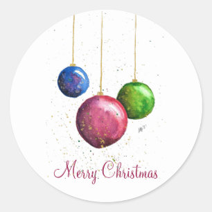 Whimsikische, farbenfrohe Weihnachtsbaumchen Runder Aufkleber