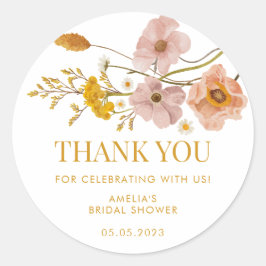 Whimsikische Wildblume Danke Stickers