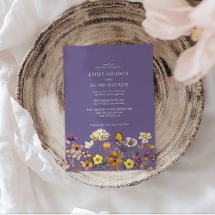 Whimsikische Wildblume Lavender Boho Wedding Einladung