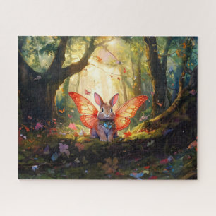 Whimsikisches Hasen in einem verzauberten Wald