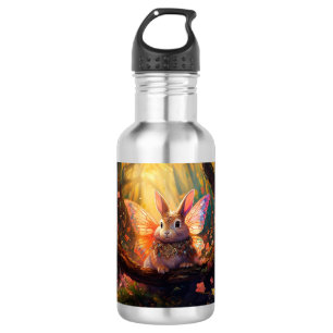 Whimsikisches Hasen in einem verzauberten Wald Edelstahlflasche