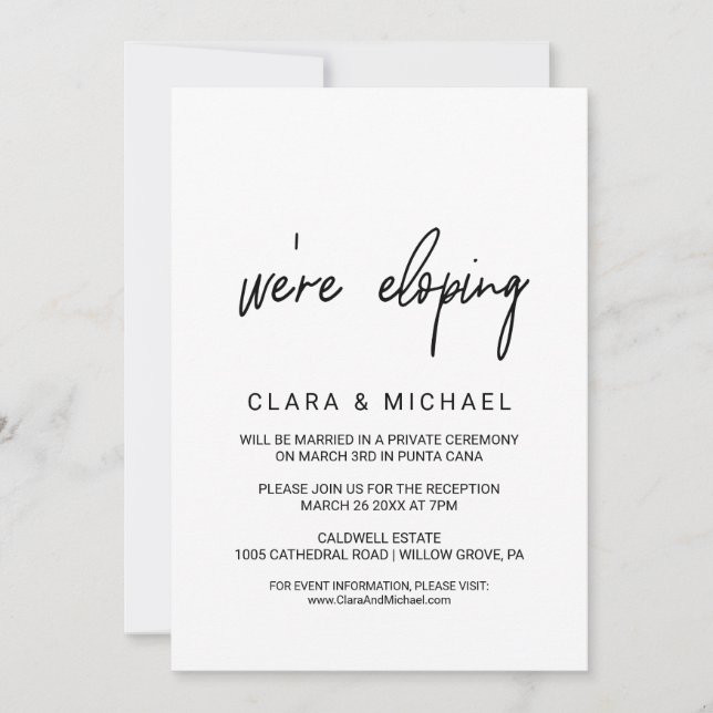 Whimsikkalligraphie Einladung (Vorderseite)