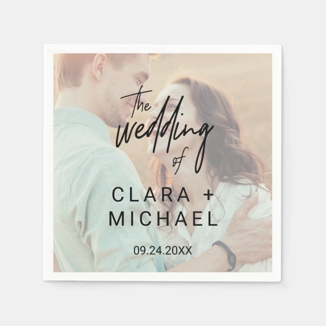 Whimsikkalligraphie | Verblassene Hochzeit von Fot Serviette (Vorderseite)