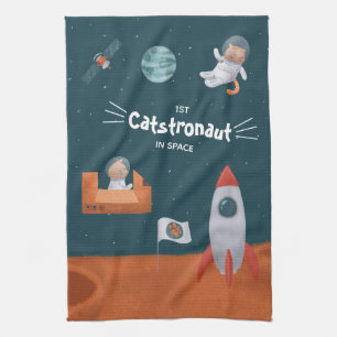 Whimsikkatstronaut im Weltraum, Katzen auf Mars, S Geschirrtuch