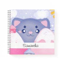 Whimsikkatze und Wintergebirge mit Niedlicher Sonn