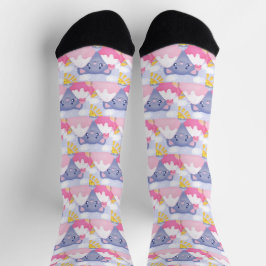 Whimsikkatze und Wintergebirge mit Niedlicher Sonn Socken