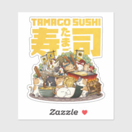 Whimsikkatzen Tamago Sushi Workshop Aufkleber