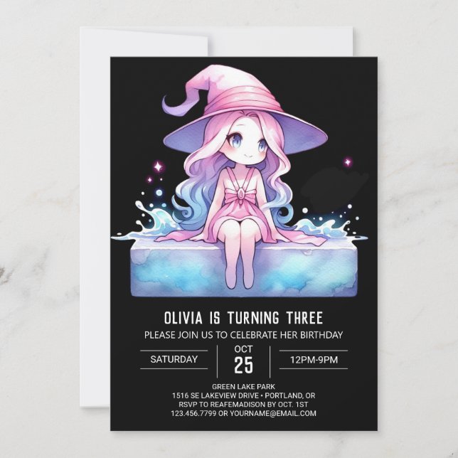 Whimsikkids Wizard Geburtstag Einladung (Vorderseite)