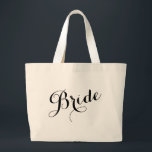 Whimsikskript Bride Bachelorette Tote Bag Jumbo Stoffbeutel<br><div class="desc">Whimsical Script Bride Squad Bachelorette Tote Bag</div>