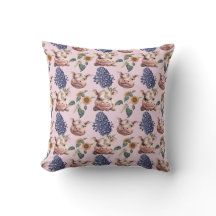 Whimsikygmie Hippo & Floral Throw Kissen