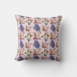 Whimsikygmie Hippo & Floral Throw Kissen