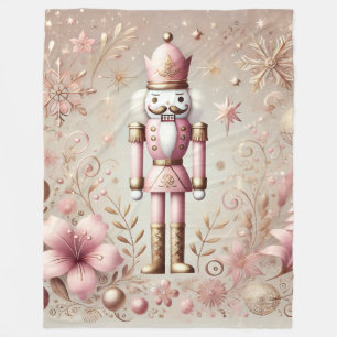 Whimsisch elegante rosa und goldene Pastell-Nusskn Fleecedecke