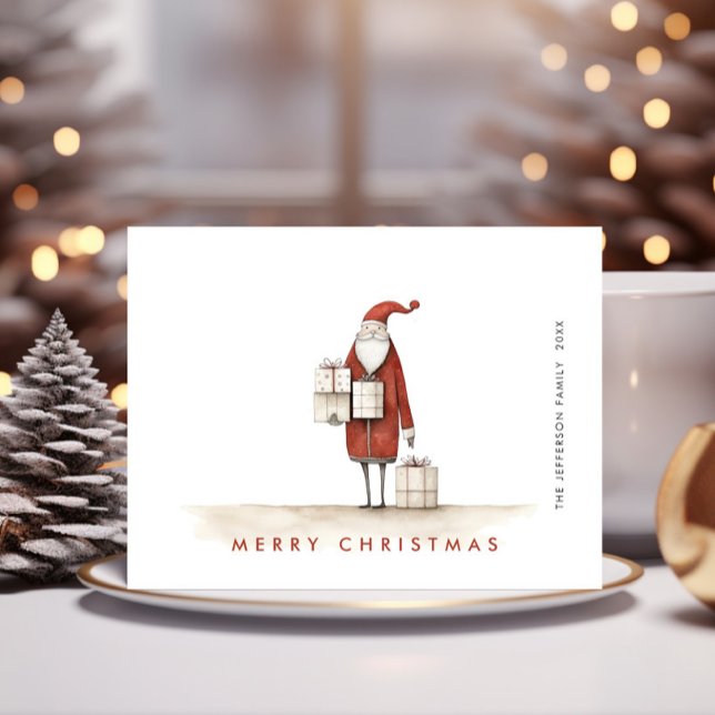 Whimsisch Minimalistisch Weihnachtsfeiertag des We Postkarte (Von Creator hochgeladen)