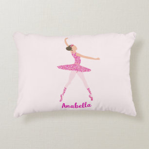 Whimsisch Pink Glitzer Ballerina Look Dekokissen