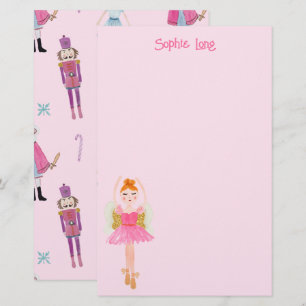 Whimsisch Pink Wassercolor Nutcracker Ballerina Briefpapier