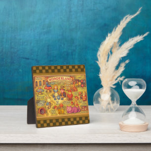 Whimsische Alice-im-Wunderland-Karte Fotoplatte