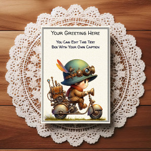 Whimsische alltägliche Sentiment-Steampunk-Kunst Postkarte