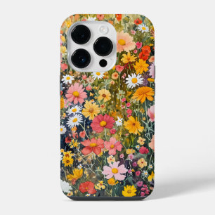 Whimsische Aquarell-Wildblumen Fantasy-Blumen iPhone 14 Pro Hülle