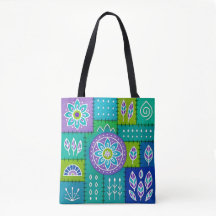 Whimsische Bohemian gemusterte Tote-Tasche