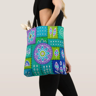 Whimsische Bohemian gemusterte Tote-Tasche Tasche