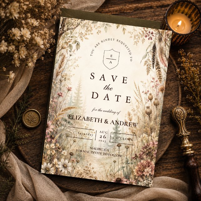 Whimsische Boho-Waldhochzeit Save The Date (Von Creator hochgeladen)