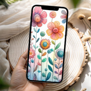 Whimsische bunte Wildblumen Handyhülle iPhone 15 Pro Hülle