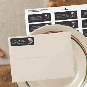 Whimsische Champagner-Kohle-Rücksende-Adressetiket