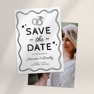 Whimsische Doodle-Hochzeit Save The Date